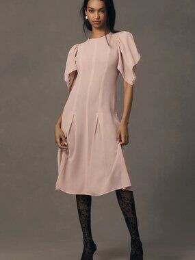 NWT By Anthropologie Modern Sheer Midi Dress in Violet Ice